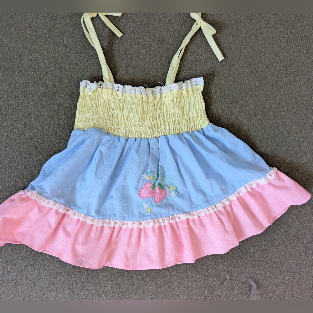 Vintage baby summer strawberry dress
